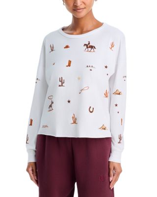 Aqua Emma Horse Elements Cotton Long Sleeve Tee - Exclusive