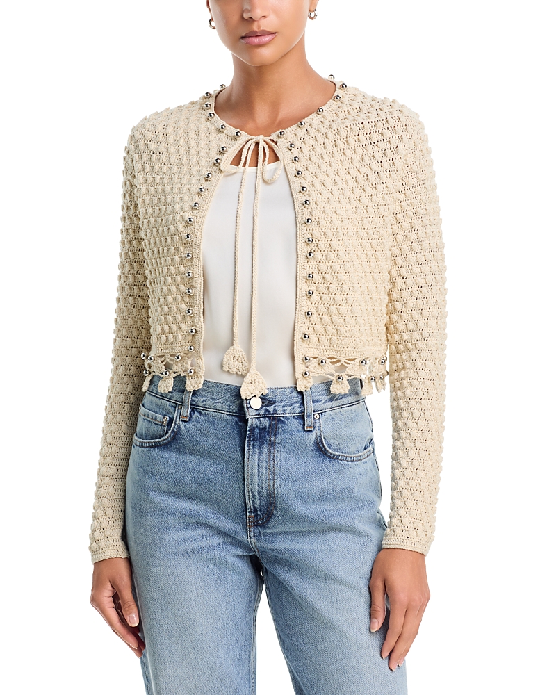 Rabanne Beaded Crochet Cardigan