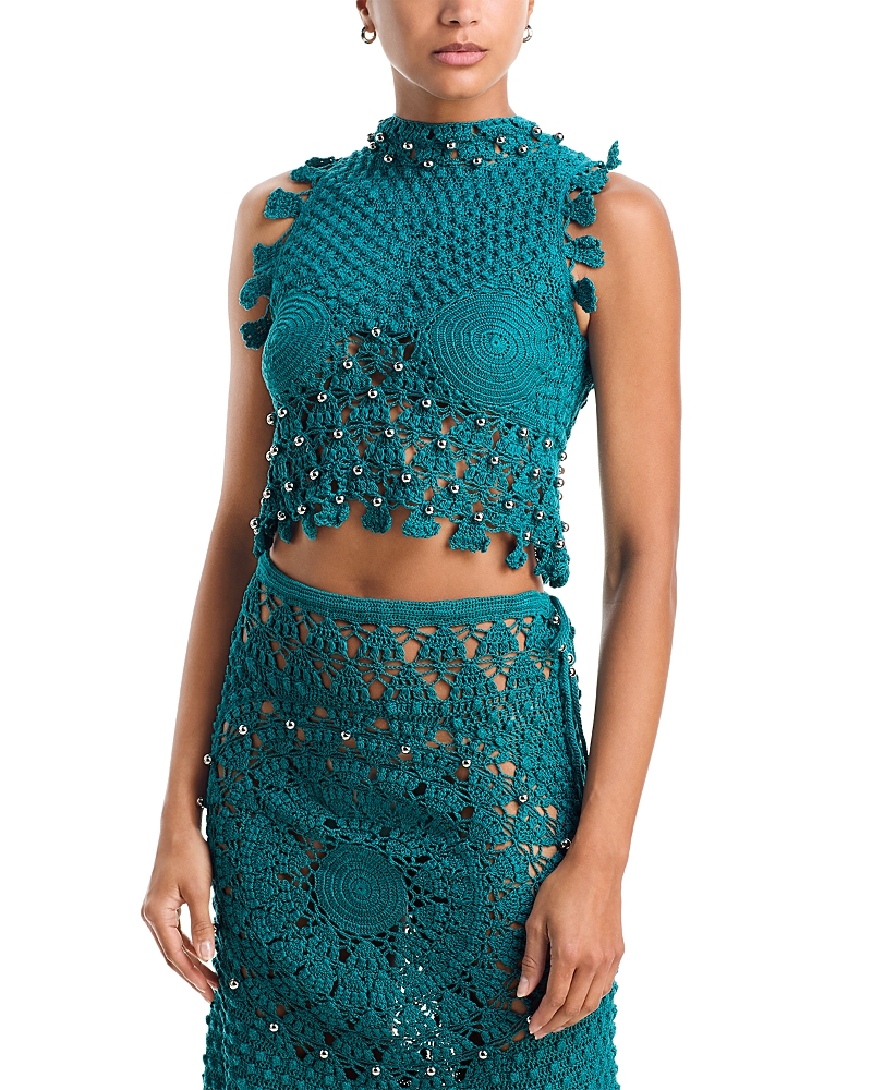 Rabanne Beaded Crochet Top