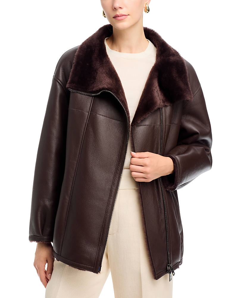 Herno Classic Shearling Zip Front Jacket