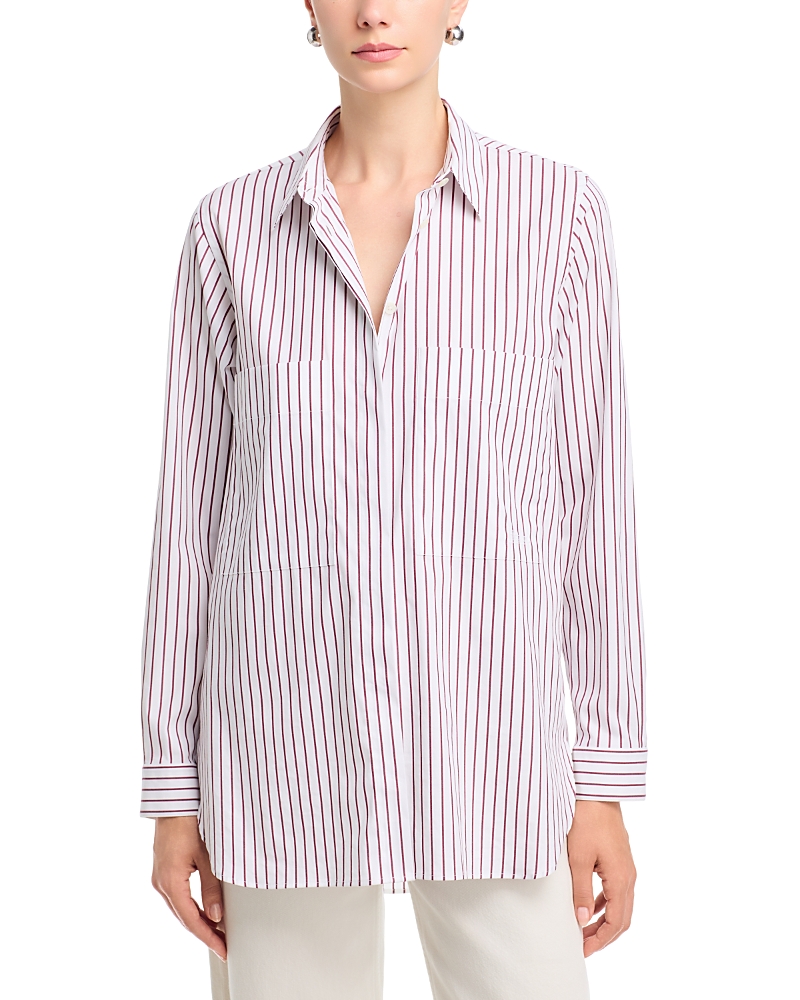 Herno Cotton-Blend Popeline Striped Shirt