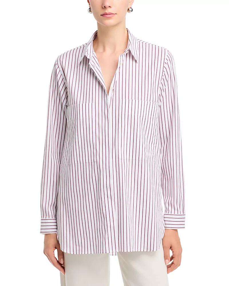 Herno Cotton-Blend Popeline Striped Shirt