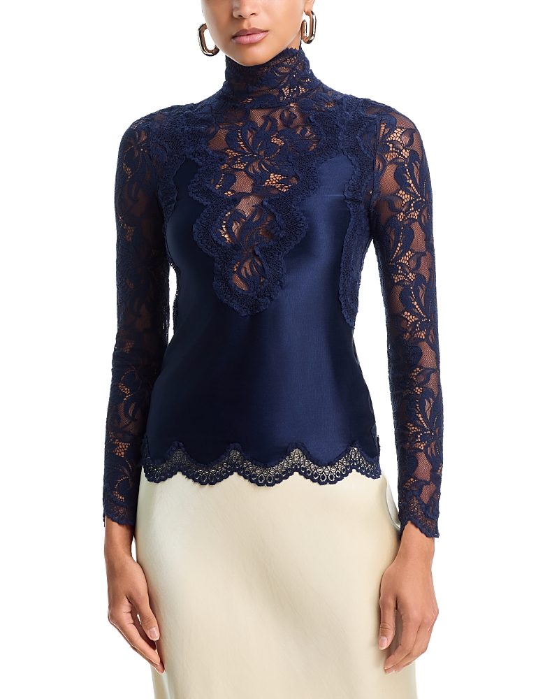 Rabanne Lace Mock Neck Top