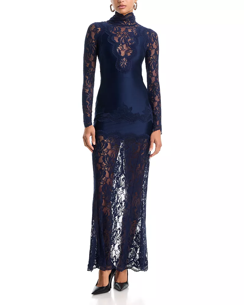 Rabanne Lace Long Sleeve Maxi Dress