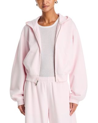 Alexander Wang Alexanderwang Zip Up Logo Hoodie In Pink