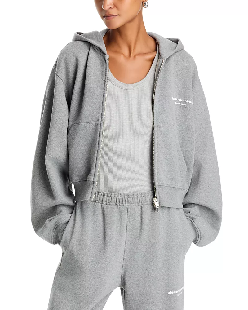 alexanderwang Zip Up Logo Hoodie