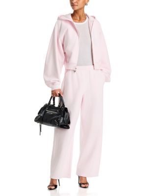Zip Up Hoodie & Mid Rise Relaxed Logo Print Sweatpants  
