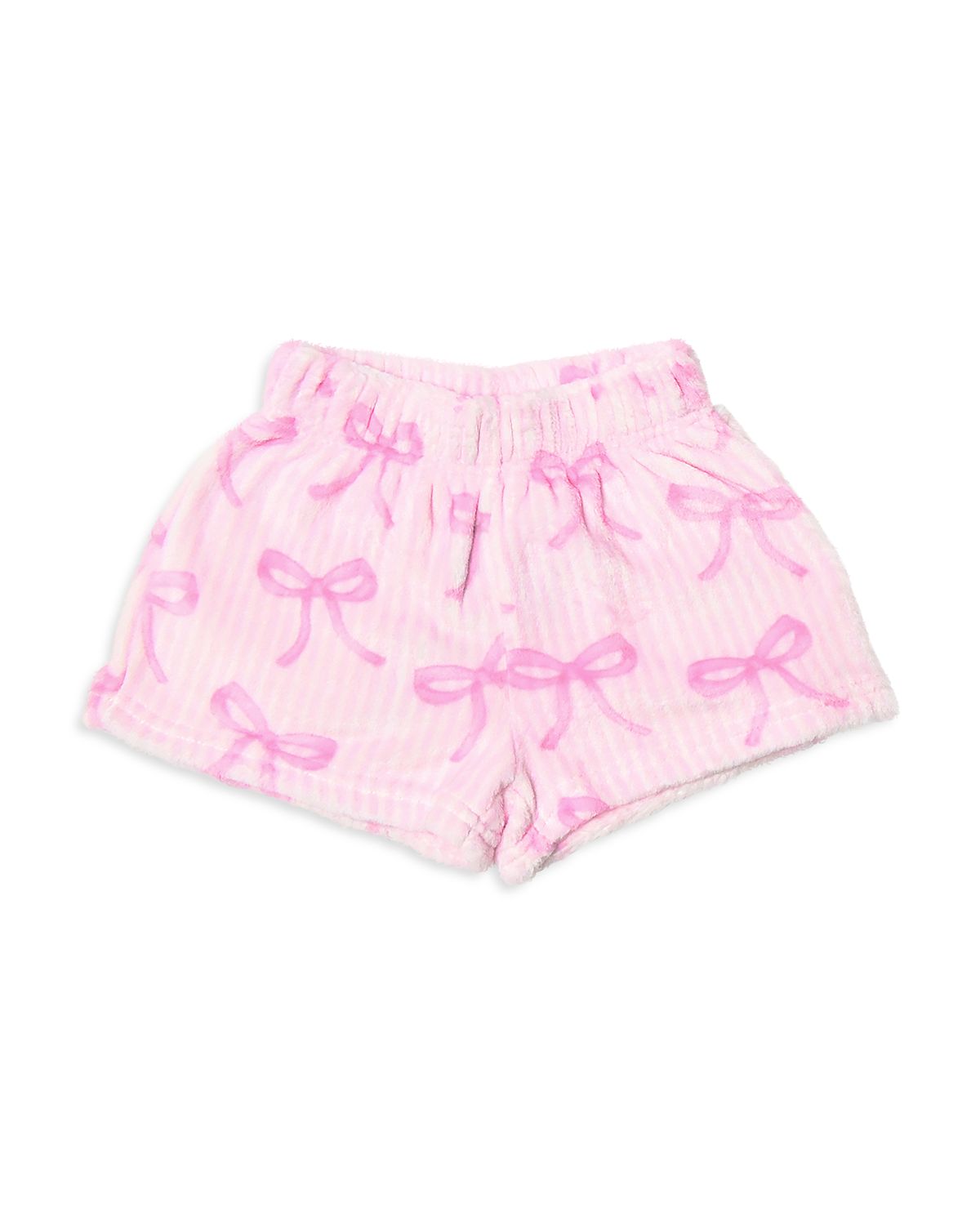 Omg Accessories Girls' Striped Bow Print Cozy Shorts - Big Kid