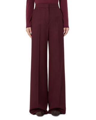 Stretch Wool Straight Trousers