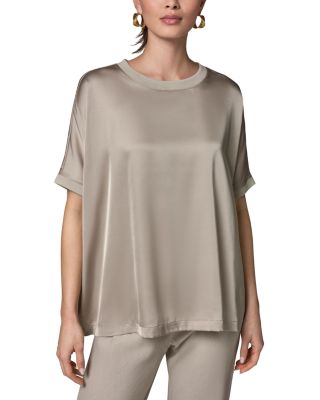 Short Dolman Sleeve Satin Top