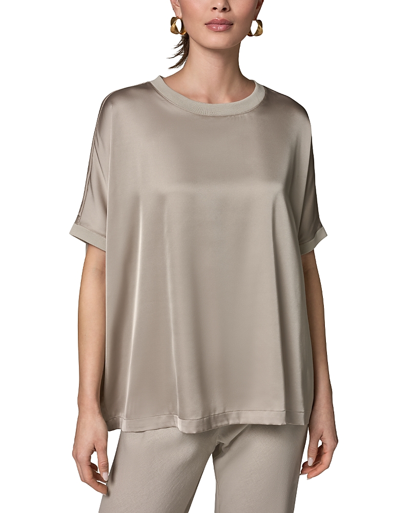 Donna Karan Short Dolman Sleeve Satin Top