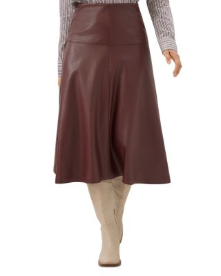Faux Leather Midi Skirt 