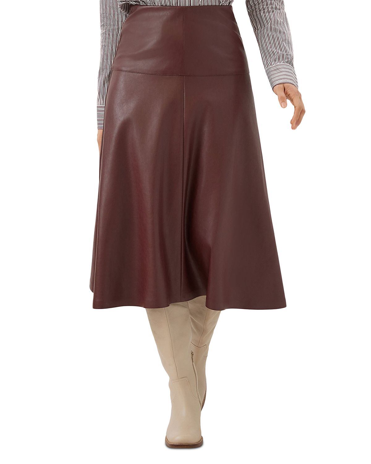 Karen Kane Faux Leather Midi Skirt