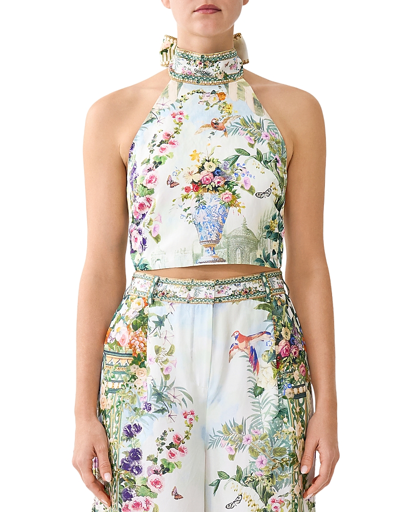Camilla Cotton Halter Cropped Top