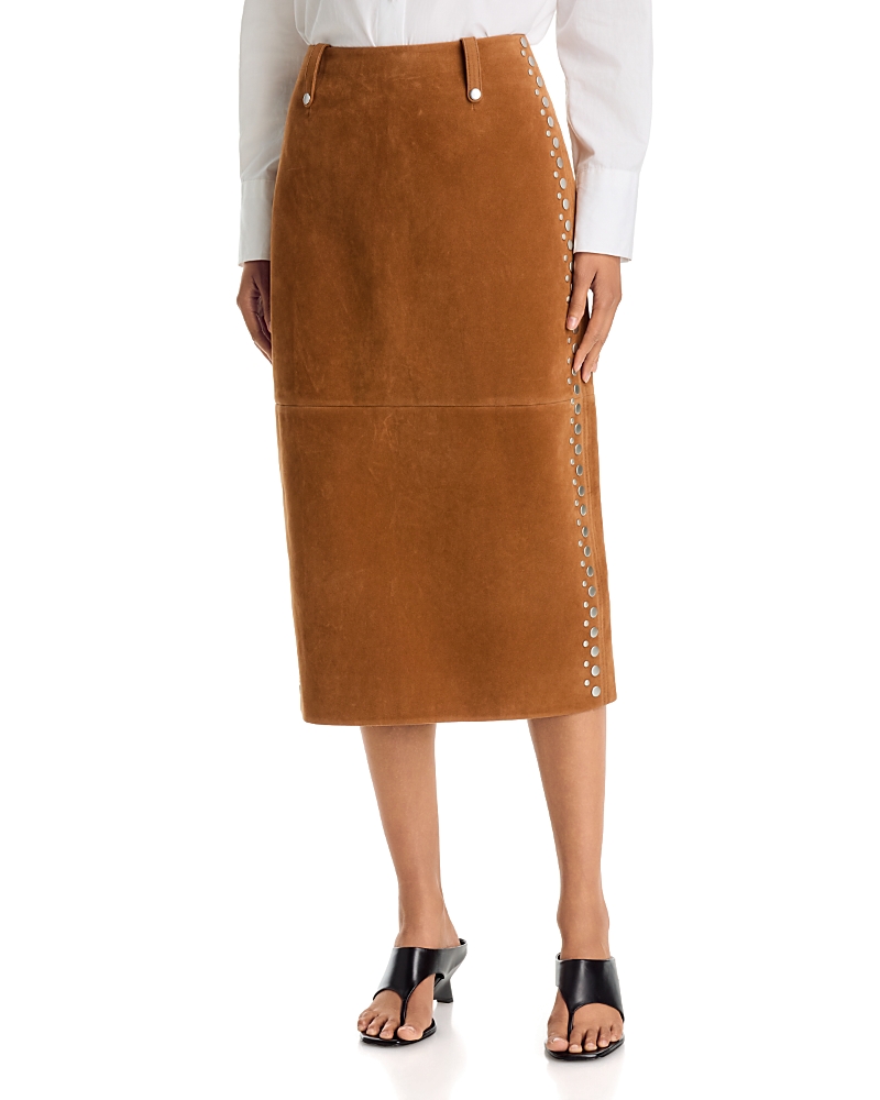 3.1 Phillip Lim Studded Faux Suede Midi Skirt