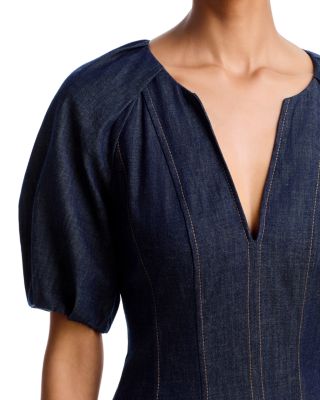 Piper Cotton Split Neck Midi Dress - thumbnail 3