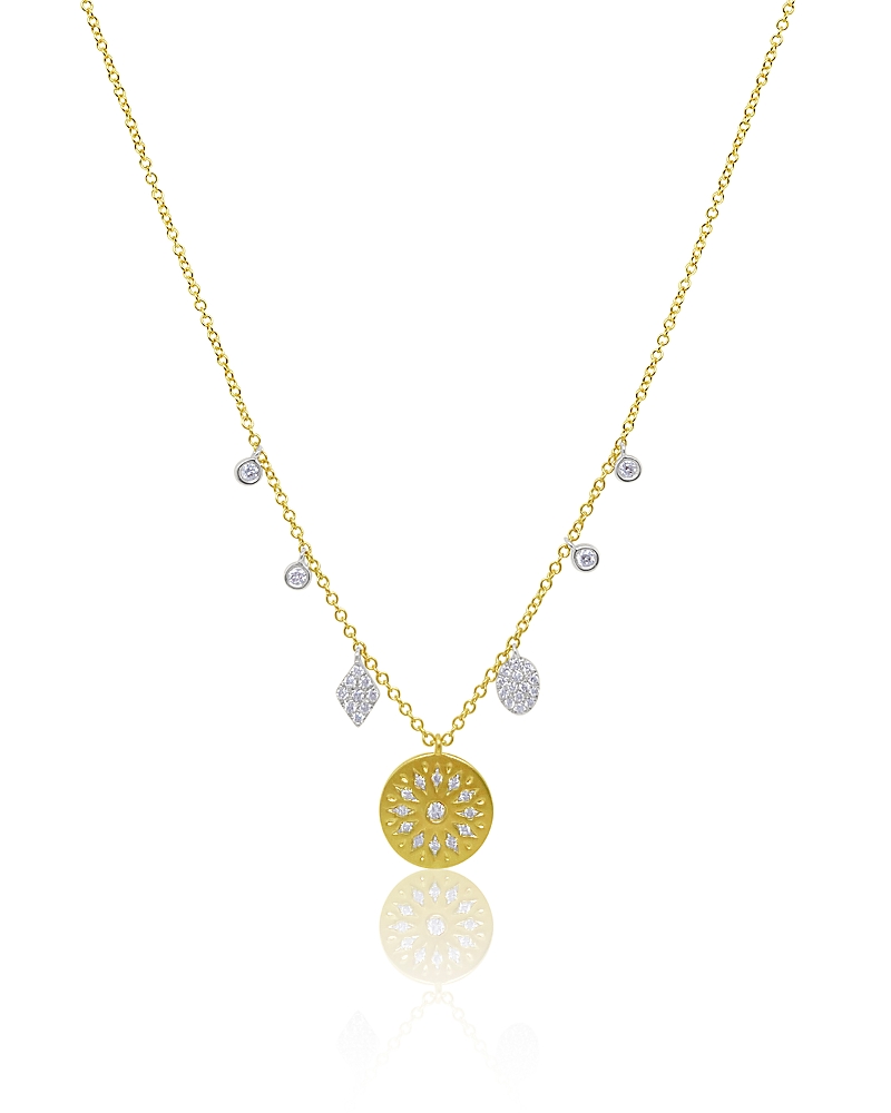 Meira T 14K White & Yellow Gold Diamond Starburst Pendant Necklace, 0.26 tcw · 18 inch