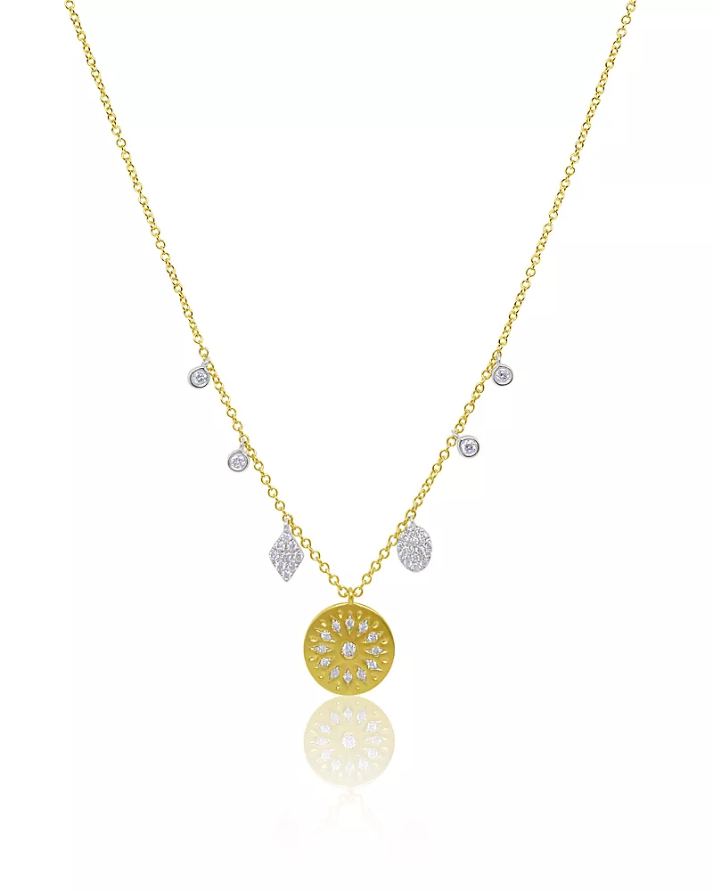 Meira T 14K White & Yellow Gold Diamond Starburst Pendant Necklace, 0.26 tcw