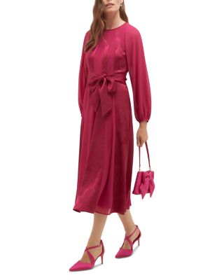 Loren Jacquard Belted Midi Dress