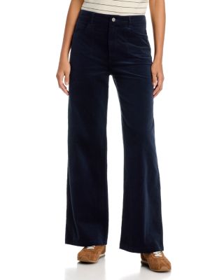 Anessa High Rise Wide Leg Corduroy Jeans in Navy