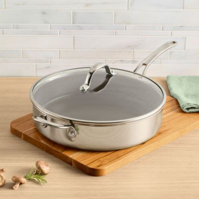EverLast Stainless Steel Ceramic Nonstick Saute Pan with Lid, 5 Quart
