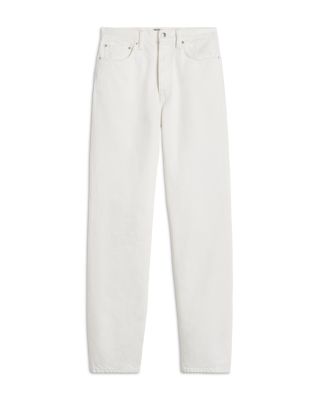 Classic Cut Cotton Jeans in Off White