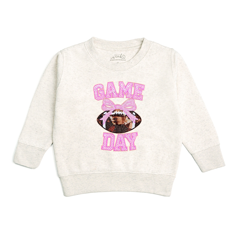 Sweet Wink Girls' Game Day Sequin Patch Sweatshirt - Big Kid
