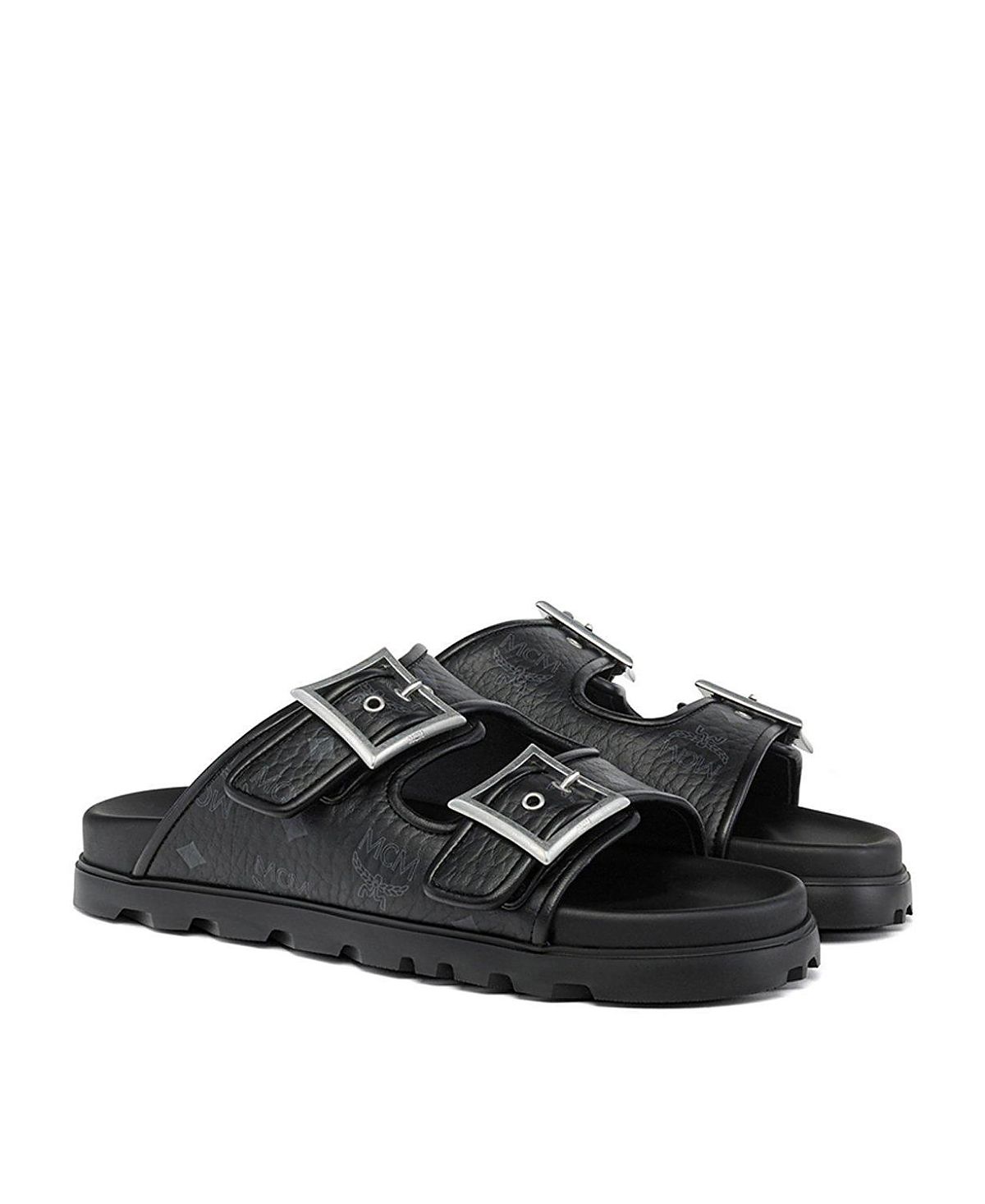 Mcm Men's Visetos Buckled Sandals