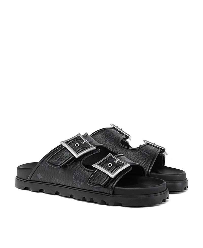 Mcm Men's Visetos Buckled Sandals