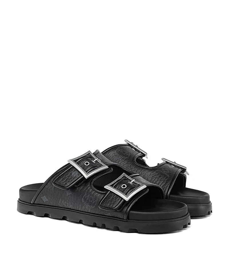 Mcm Men's Visetos Buckled Sandals