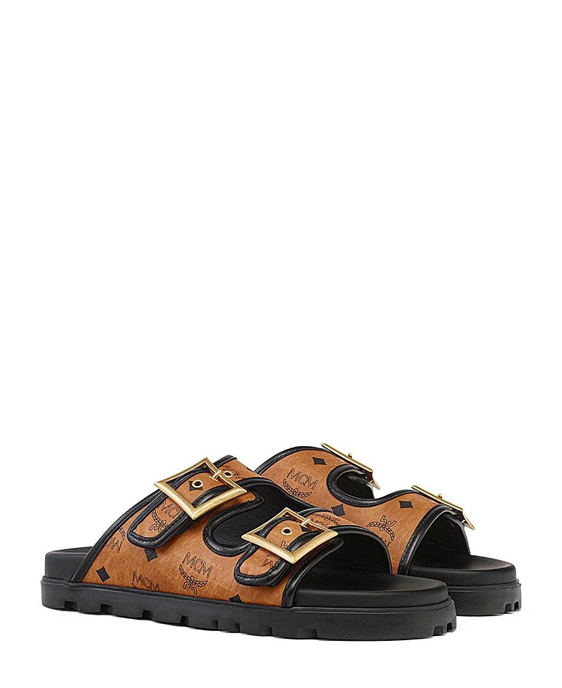 Mcm Men's Visetos Buckled Sandals