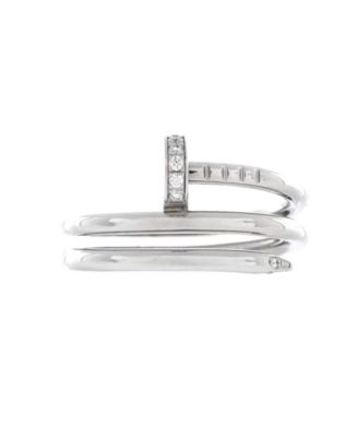  Small Juste un Clou Double Ring 18K White Gold and Diamonds