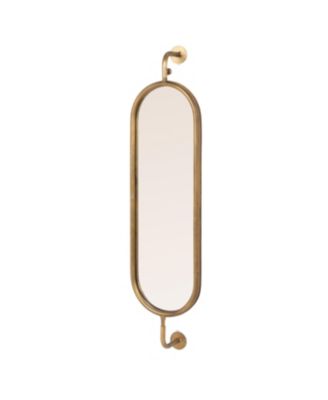 Oval Metal Framed Wall Mirror with Brackets