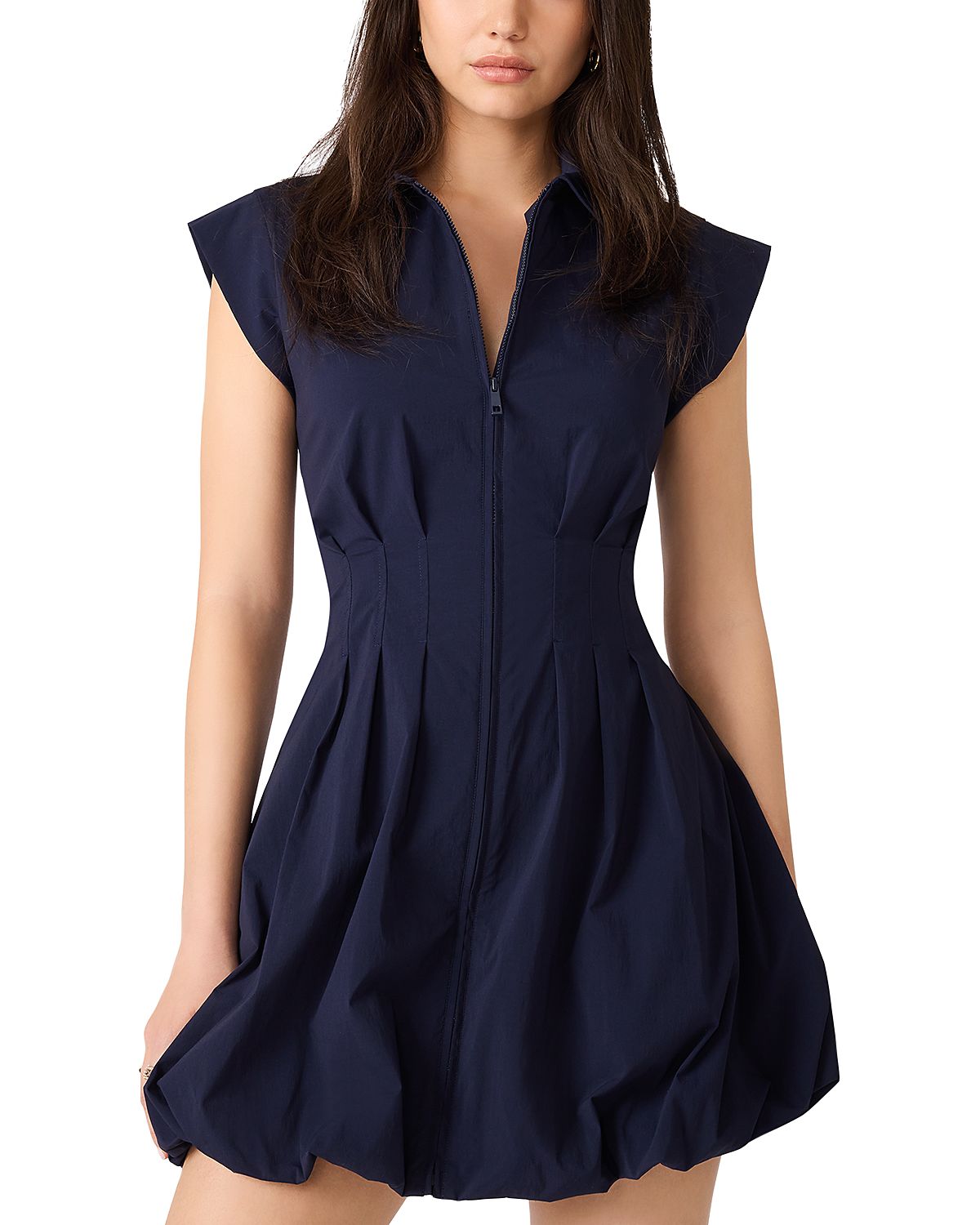 Steve Madden Dyanne Poplin Pleated Mini Dress