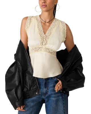 Elinor Sleeveless Lace Trim Top