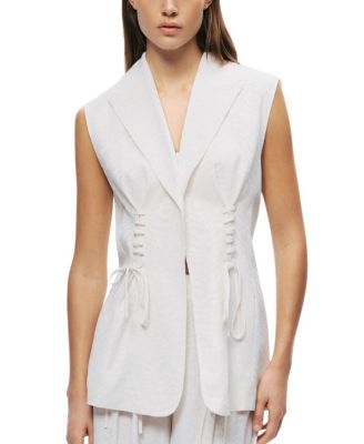  Lace-Up Waist Tailored Vest