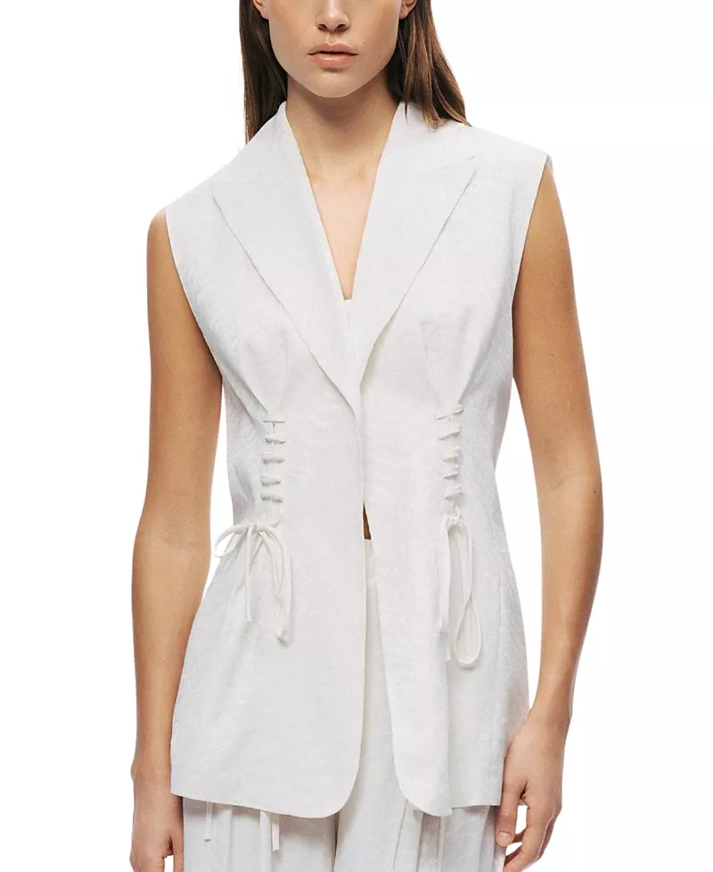 Nocturne Lace-Up Waist Tailored Vest