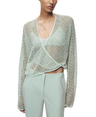  Wrap Mesh Blouse