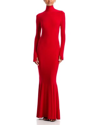 Long Sleeve Turtleneck Fishtail Gown