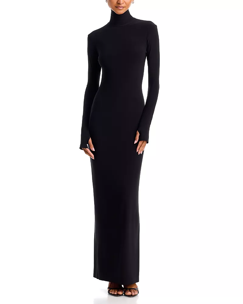 Norma Kamali Turtleneck Long Sleeve Dress