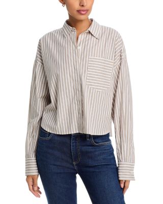 rag & bone Marin Cropped Striped Shirt