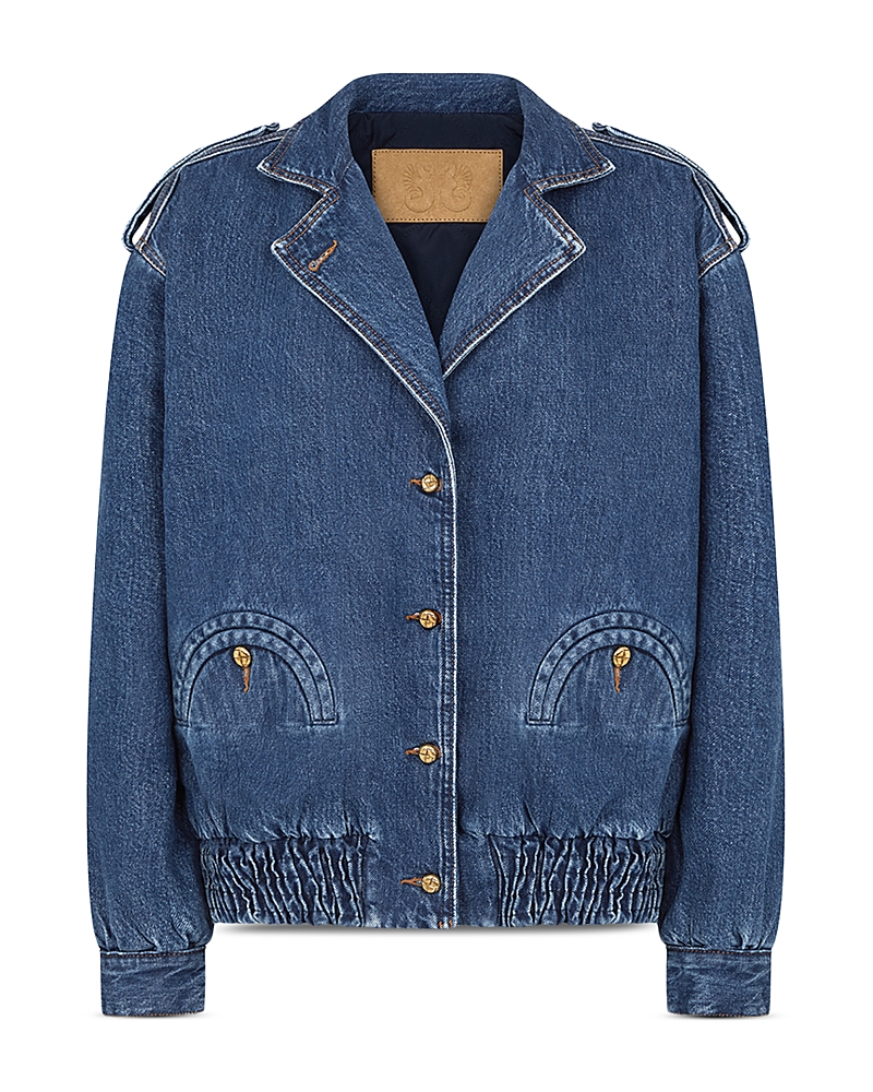 Blazé Milano Blaze Milano Nriid Charlie Cotton Denim Bomber Jacket In Blue
