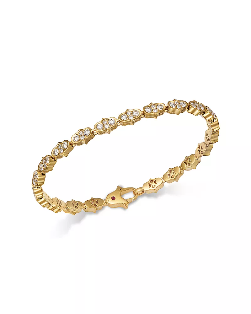 Roberto Coin 18K Yellow Gold Diamond Cobra Inspired Link Bracelet, 2.3 tcw