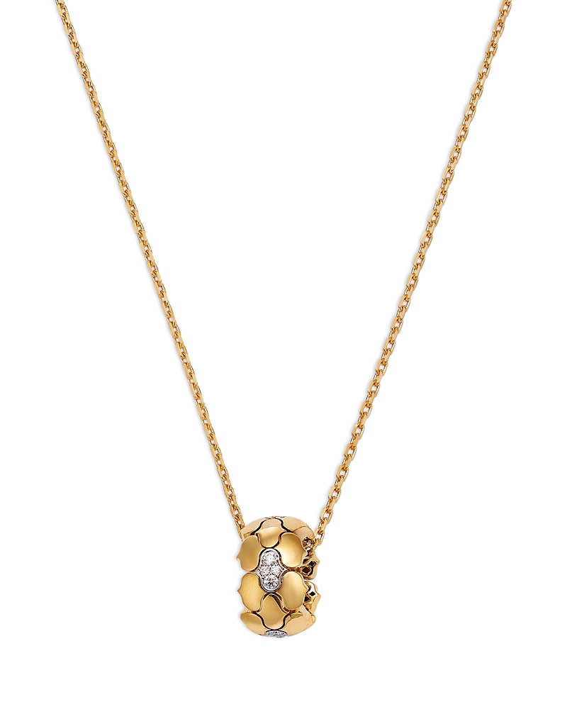 Roberto Coin 18K Yellow & White Gold Diamond Cobra Rondelle Necklace, 18 · 17