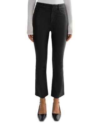 Lamarque Stretch Leather Crop Flare Pants