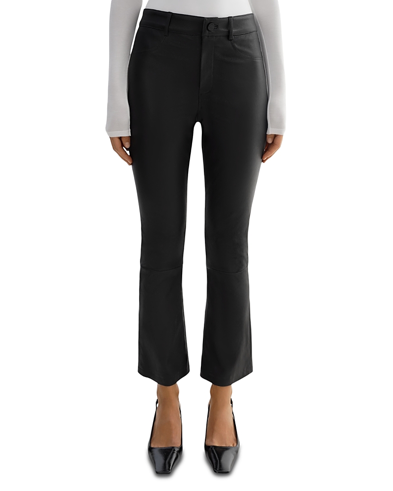 Lamarque Stretch Leather Crop Flare Pants
