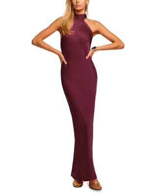 Tatiana Satin Halter Gown