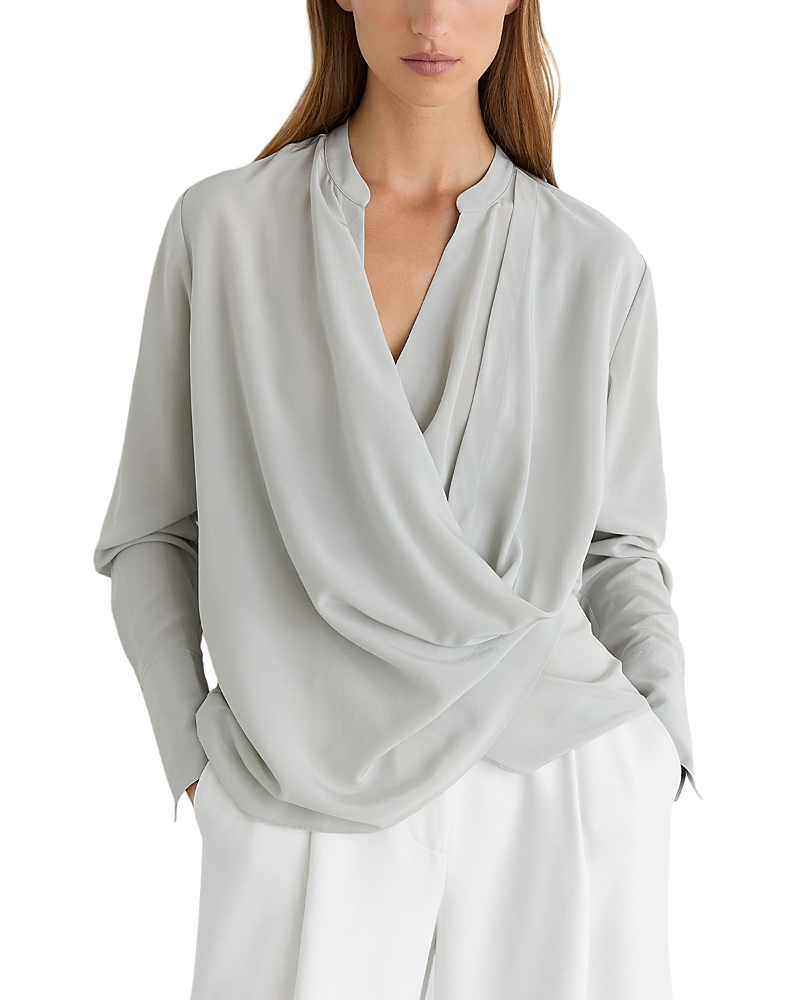 Reiss Matte Silk Draped Shirt