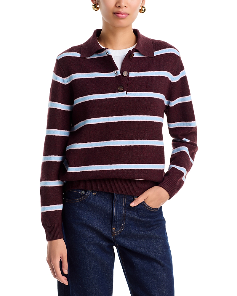 Aqua Striped Polo Sweater - Exclusive