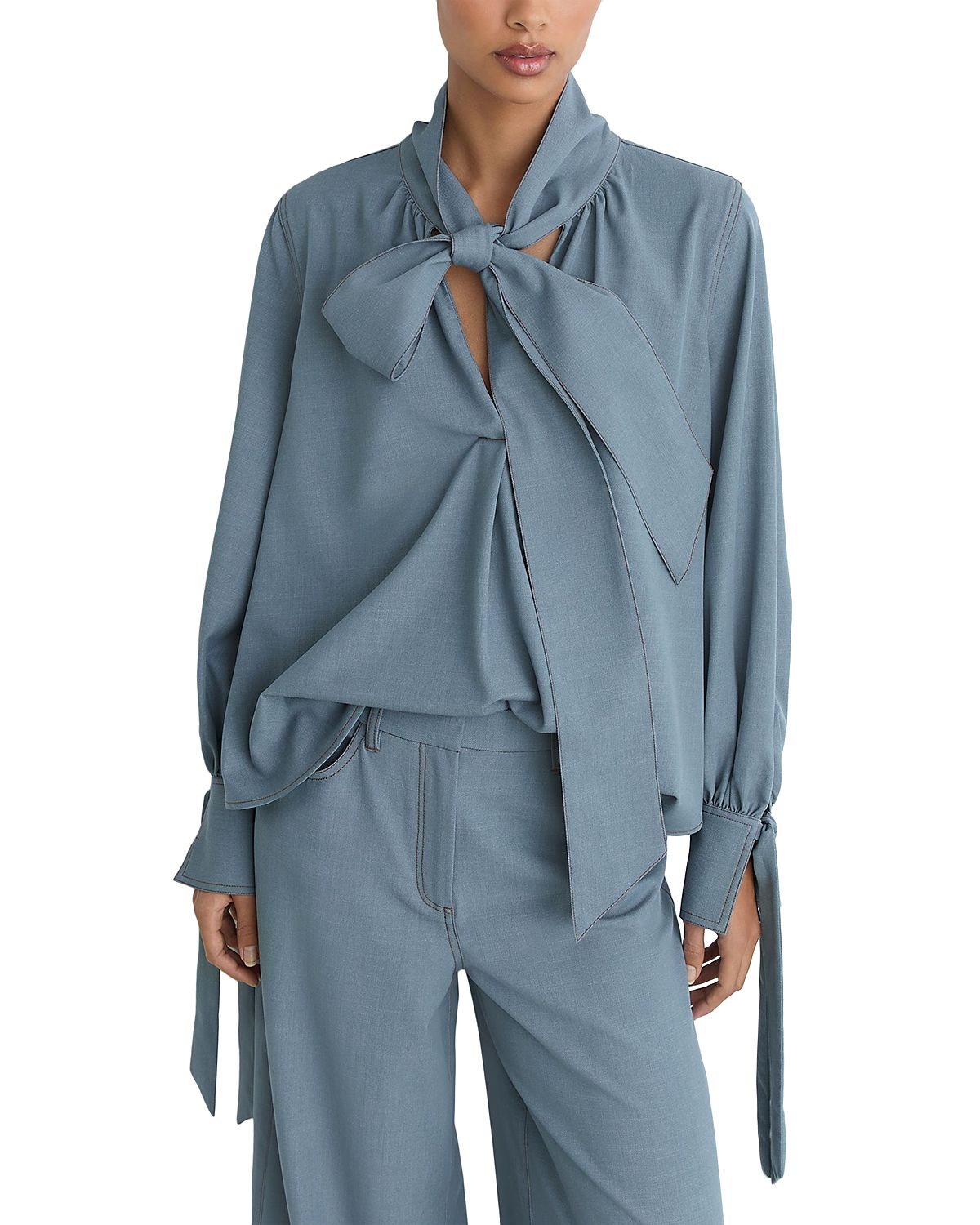 Reiss Charlotte Tie Neck Blouse